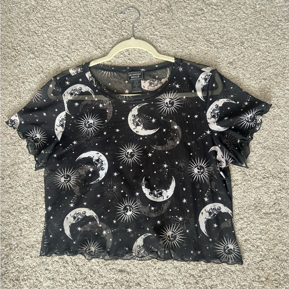 Black Moon & Stars Short Sleeve Top